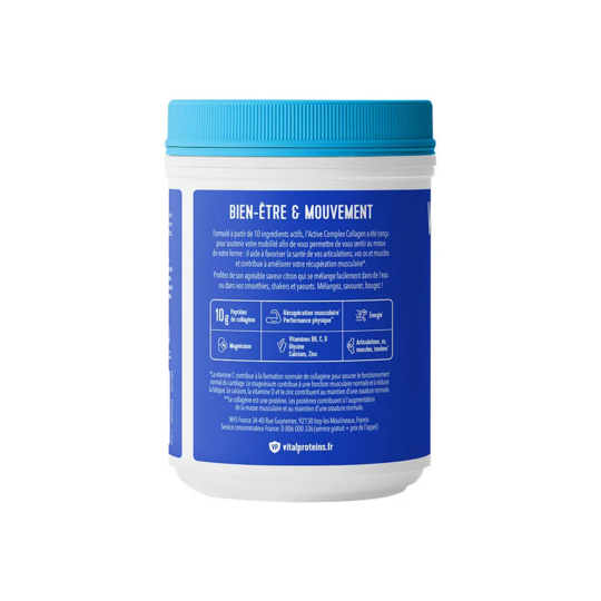 Vital Proteins Active Complex Collagen saveur citron 357 g – Complément alimentaire collagène sportif