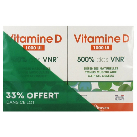 Vitamine D 1000 Ui - Tonus et Os - Lot de 2 x 90 comprimés