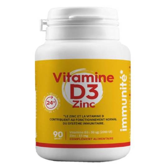 Vitamine D3 Zinc - 90 gélules