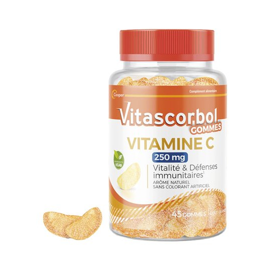 Vitascorbol Vitamine C 250 mg Vitalité et Défenses Immunitaires - 45 Gommes