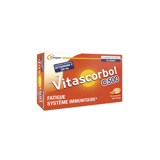 Vitascorbol Vitamine C 500 mg  - 24 comprimés à croquer