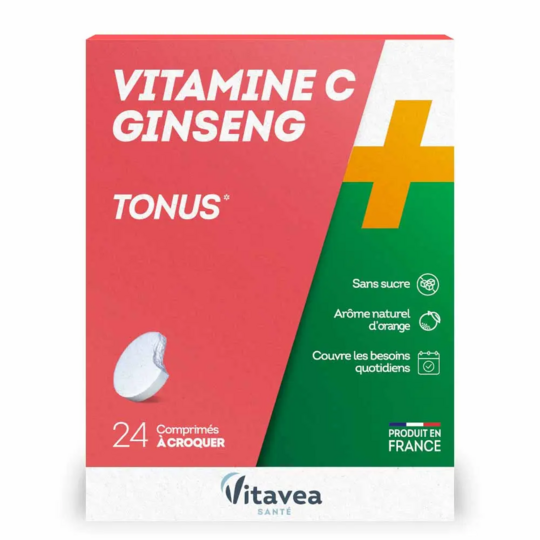 Vitavea Santé Vitamine C + Ginseng Tonus 24 comprimes a croquer
