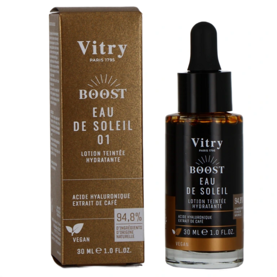 Vitry Boost Eau de soleil 30 ml – lotion hydratante teintée effet bonne mine