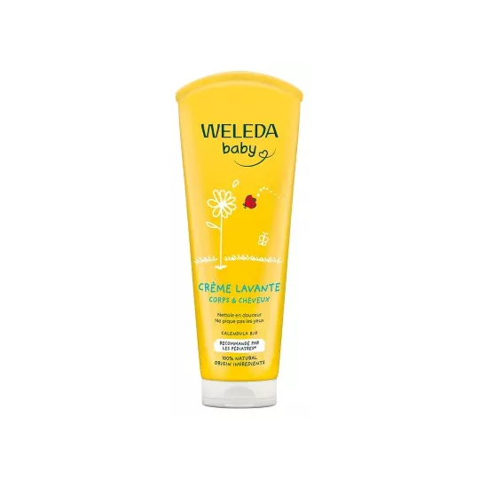 Weleda Crème lavante corps et cheveux calendula 200 ml – crème lavante bébé douce