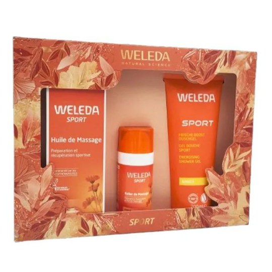 Weleda Coffret de Noël Sport 2026 – Huile de massage, roller et gel douche à l'arnica