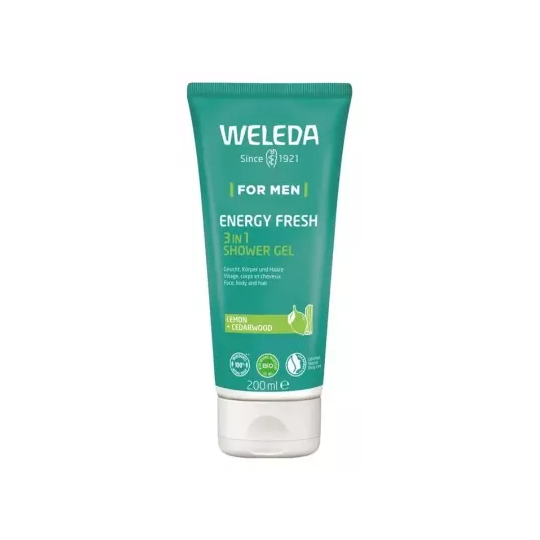 Weleda Homme Energy fresh gel douche 3-en-1 200 ml – soin nettoyant dynamisant homme
