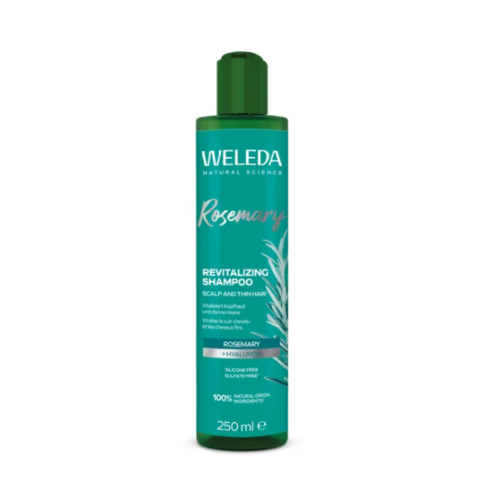 Weleda Shampooing revitalisant au romarin 250 ml – shampooing cheveux fins et sans volume