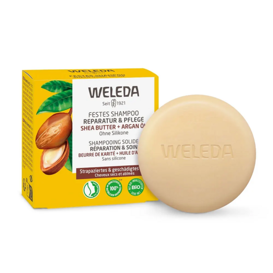 Weleda Shampooing solide réparation et soin 50 g – shampooing cheveux abîmés