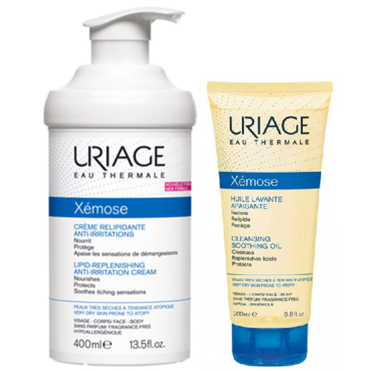XÉMOSE - Crème Relipidante Anti-Irritations 400 ml + Huile Lavante 200 ml Offerte