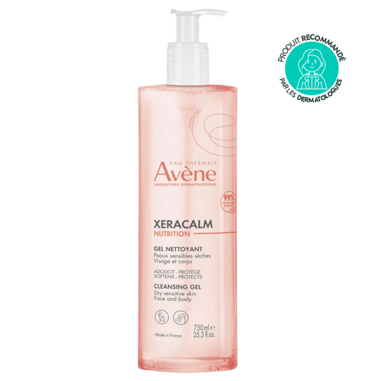 Avène XeraCalm Nutrition Gel Nettoyant Peaux Sensibles Sèches Visage & Corps 750 ml