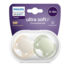 Philips Avent sucettes Ultra Douce multicolore 0-6 mois lot de 2 – sucette orthodontique peau sensible bébé