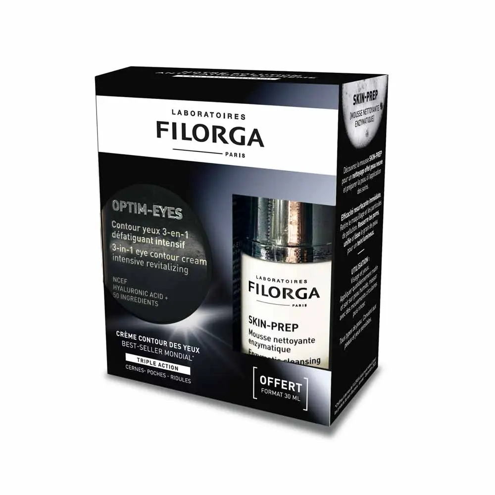 Coffret Filorga Optim-Eyes - Contour Des Yeux 15ml + Solution Micellaire 50ml + Bougie - Neuf