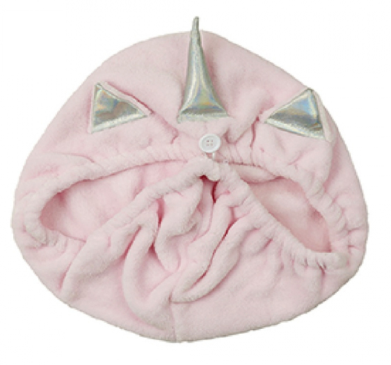 Serviette Cheveux Microfibre Licorne - Super Absorbante, Séchage Rapide, Avec Bouton, Pour Femmes Et Enfants