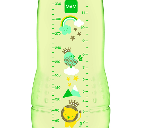 MAM Easy Active Lot De 2 Biberons 330ml Avec Tétine SkinSoft Taille 2 - Motif Espace