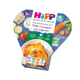 HiPP Mon Dîner Bonne nuit Petites Lasagne aux légumes 10 mois 260g