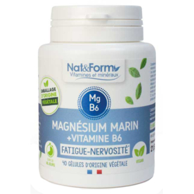 Magnésium Marin + Vitamine B6 - 40 Gélules d'Origine Végétale