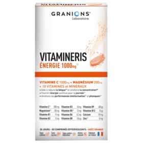 GRANIONS Vitamineris Energie 1000 mg - 30 Comprimés Effervescents