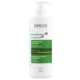 DERCOS - Anti-Pelliculaire - Shampooing Traitant Cheveux secs - 390 ml
