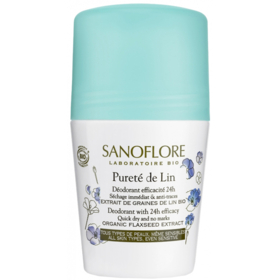 Sanoflore Déodorant Pureté de Lin Bio Efficacité 24H Roll-On  50 ml