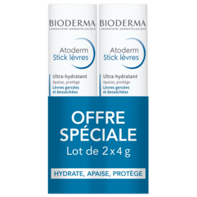 ATODERM - Stick Lèvres Hydratant - Lot de 2 x 4 g