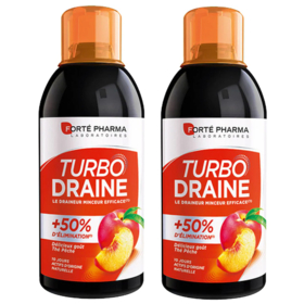 TurboDraine - Draineur Minceur Thé Vert Pêche - Lot de 2 x 500 ml