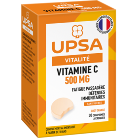 Vitamine C 500 mg Goût Orange  Sans Sucre 30 Comprimés