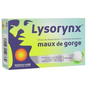 LYSORYNX - Maux de Gorge - 36 Comprimés sans sucre-menthe