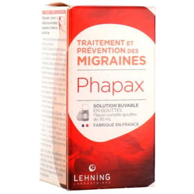 Phapax - Solution Buvable en gouttes Traitement et Prévention des Migraines - 30 ml