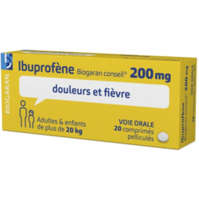 Ibuprofène - Douleurs et Fièvre 200 mg - 20 Comprimés
