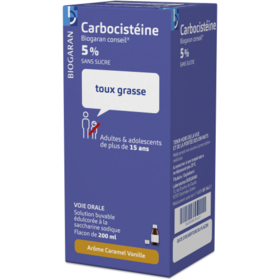 Carbocistéine 5 % - Toux Grasse - 200 ml