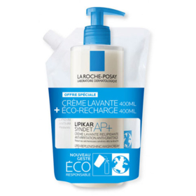 LIPIKAR - Crème Lavante Relipidance Syndet AP+ 400 ml + Son Eco-Recharge 400 ml 