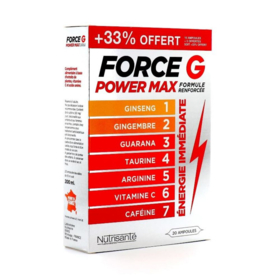 FORCE G - Power Max - Vitamines & Toniques - 15 + 5 ampoules offerts