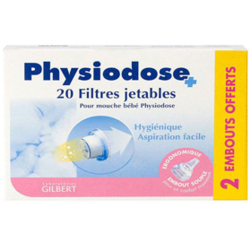 PHYSIODOSE - 20 Filtres Jetables + 2 Embouts Mouche Bébé Offerts