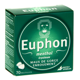 Euphon Erysimum Menthol - Maux de Gorge Enrouement - 70 pastilles