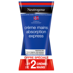 Crème mains Absorption Express - Lot de 2 x 75 ml
