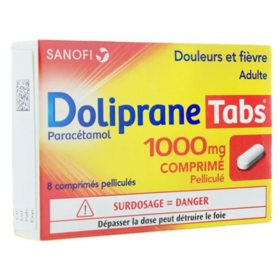 Doliprane Tabs 1000 mg - Boîte de 8 Comprimés Pelliculés