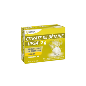 Citrate de Bétaïne 2g Citron Sans Sucre  20 comprimés effervescents