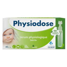 PHYSIODOSE - Sérum Physiologique Stérile 100 % Végétale  - 40 unidoses de 5 ml