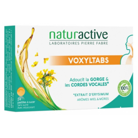 VOXYLTABS - Adoucit la Gorge et les Cordes Vocales - 24 pastilles sans sucre