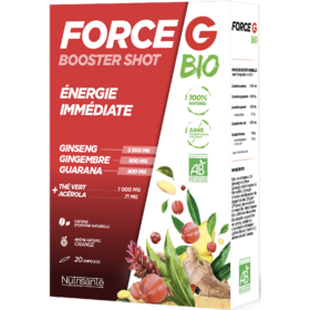 FORCE G - Booster Shot Bio - Énergie Immédiate - 20 ampoules