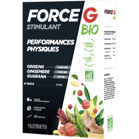 FORCE G - Stimulant Bio - Performances Physiques - 20 ampoules