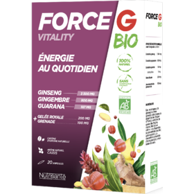 FORCE G - Vitality Bio - Energie au Quotidien - 20 ampoules