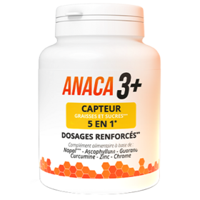 ANACA 3 + - Capteur de Graisses et Sucres 5 en 1 - 120 gélules