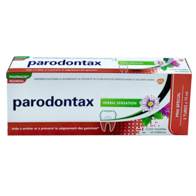 PARODONTAX HERBAL SENSATION - Dentifrice contre le saignement des gencives - Goût Menthe et Mélisse - Lot de 2 x 75 ml