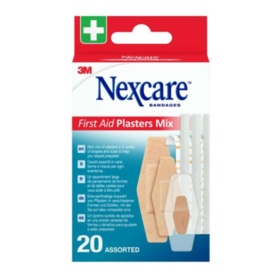 First Aid Plasters Mix - 20 pansements de formes et de tailles variées