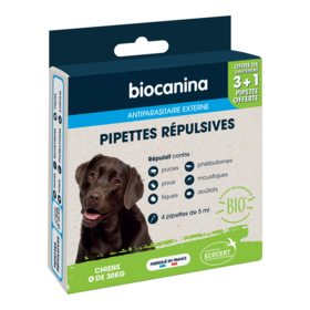 Biocanina Antiparasitaire Externe chiens plus de 30 kg 4 pipettes x 5 ml