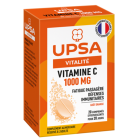 UPSA VITALITE - Vitamine C 1000 Mg Goût Orange - 20 Comprimés Effervescents
