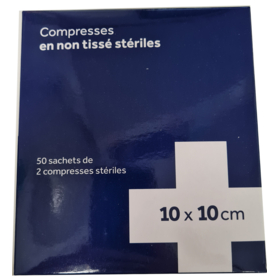 MEFRA - Compresses Non Tissé Stériles 10 x 10 cm - 100 Compresses