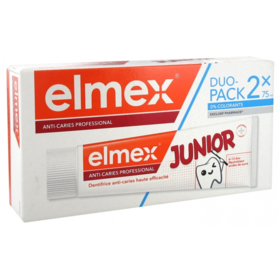 ELMEX JUNIOR - Dentifrice Anti-Caries Professional 6 à 12 ans - Lot de 2 x 75 ml