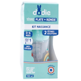 Kit Naissance 0-6 mois Biberon Tétines Plate & Ronde - 150 ml